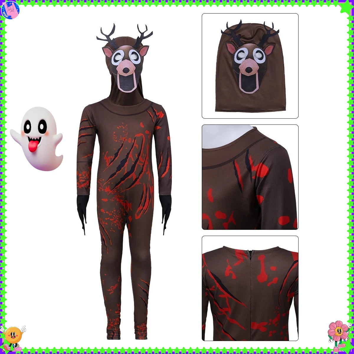 حار 99 ليال في الغابة الغزلان زي البومة تأثيري الزي هالوين زي للطفل كابوس الرنة هدية الكريسماس