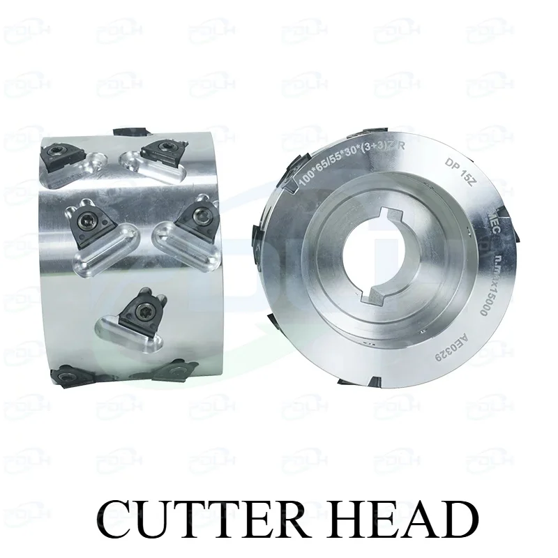 1Pair 100x30xH55mm Compatible Diamond WhisperCut Pre-milling Cutter Head Double Keyway For Edge Banding Machines