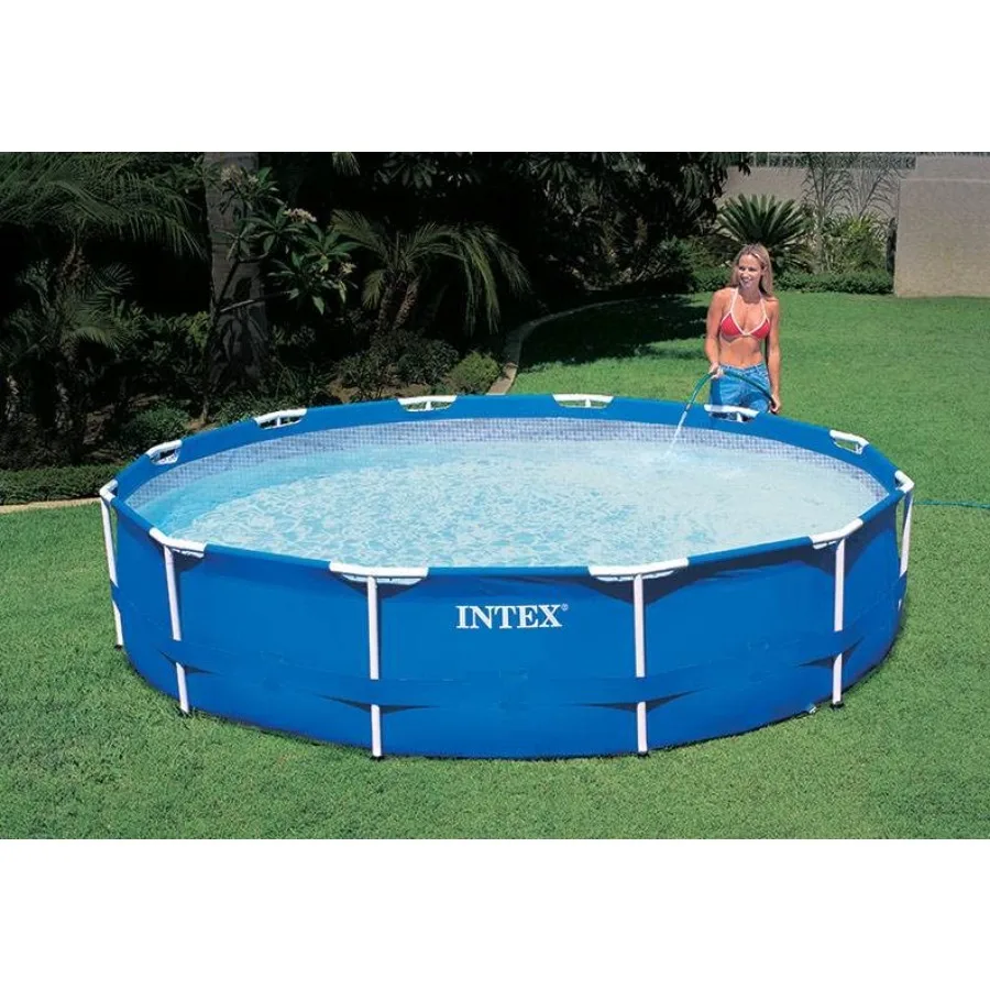 12ft x 30in Metal Frame Above Ground Round Family Swimming Pool Set Pump
