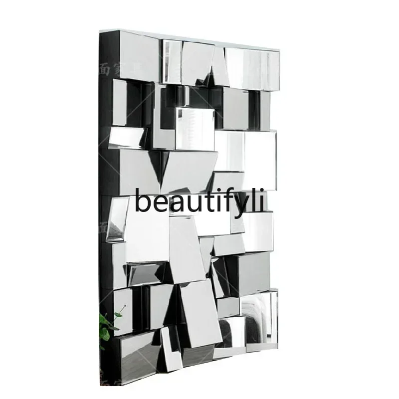 

Three-dimensional glass mirror art hanging mirror wall decoration entrance bathroom mirror post-modern