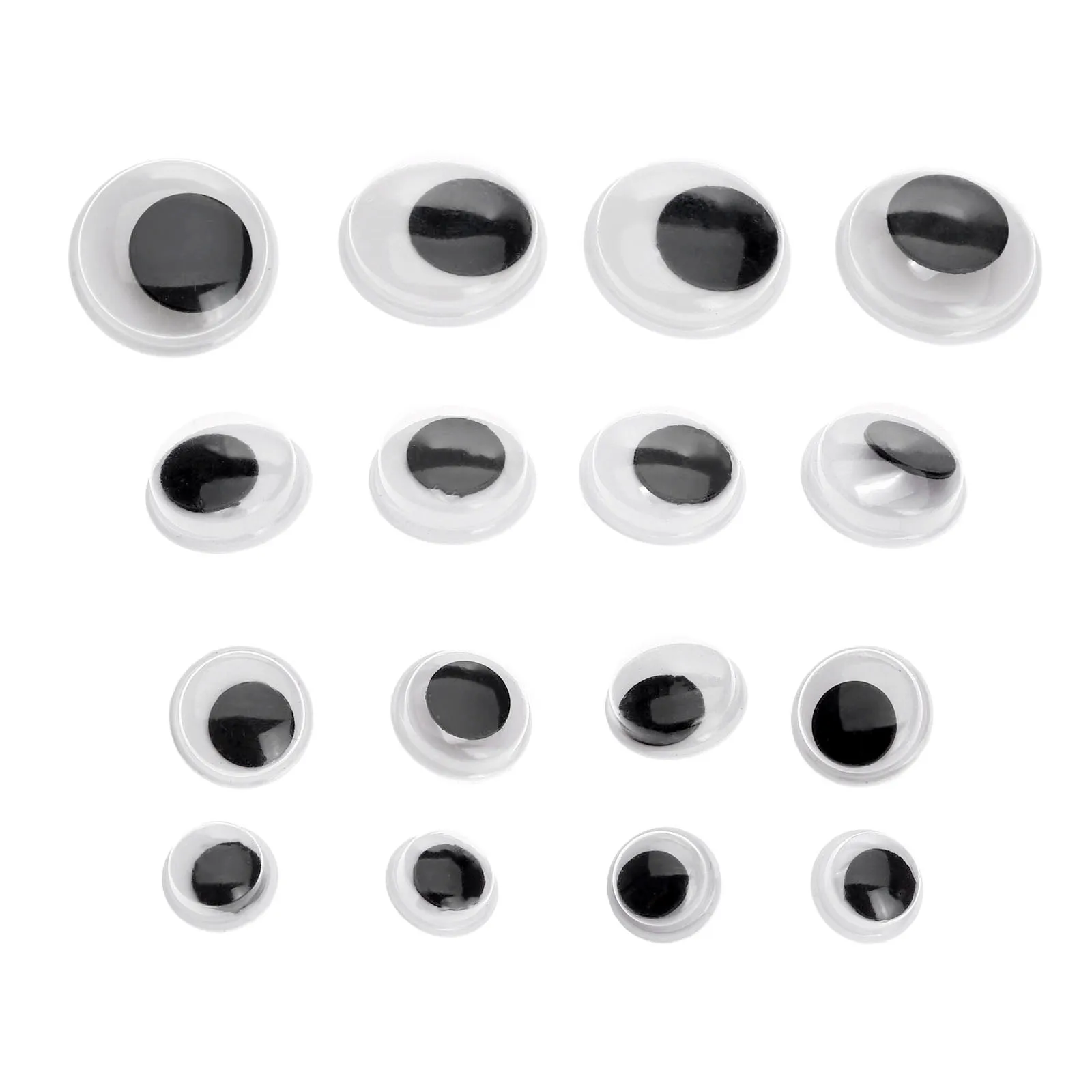 100Pcs Black Plastic Safety Eyes Wiggly Googly Sew on Eyes for Crochet Puppet Plush Doll Stuffed Animals Sewing Craft DIY 8-15mm