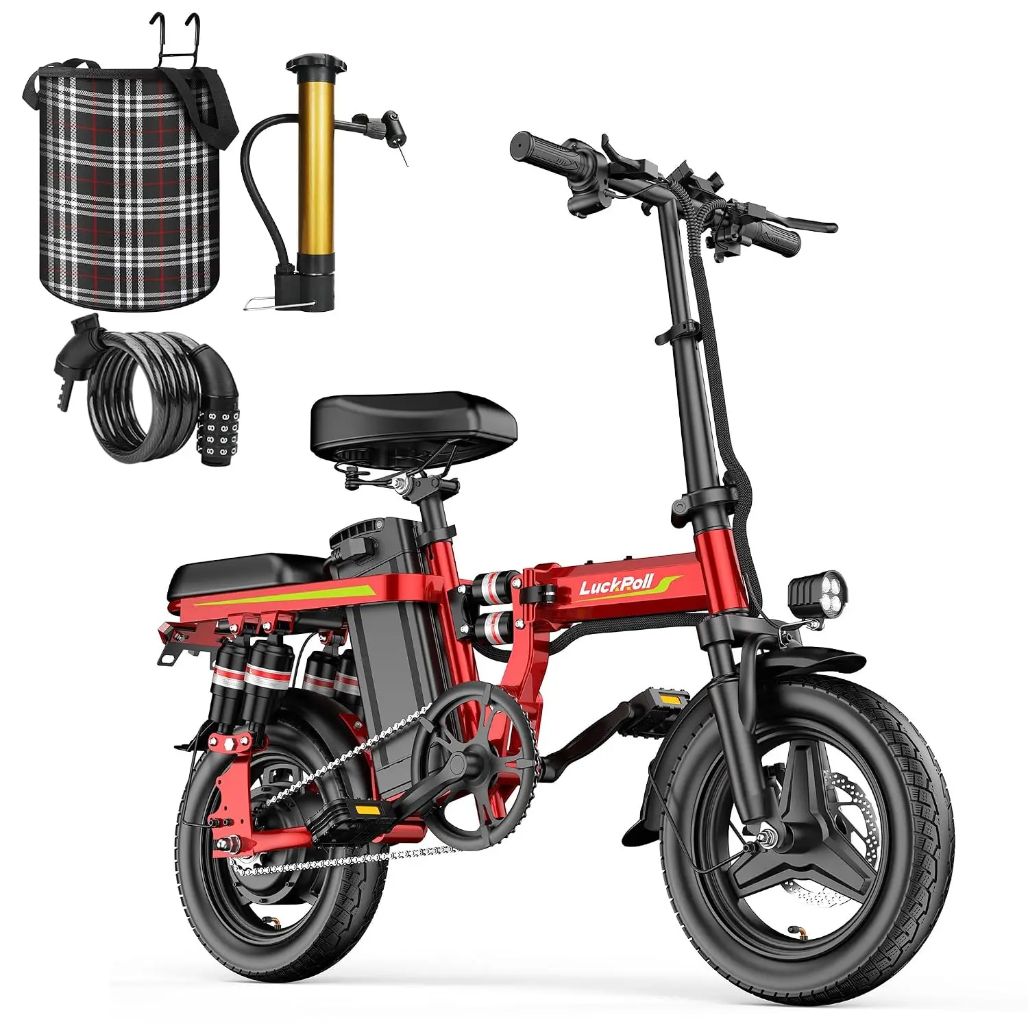 Lightweight Folding 14 Inch Electric Bike Adults 750W 48V 25Ah/13Ah 35-50 Mile Range UL2849 Portable E-Bicycle, Customized