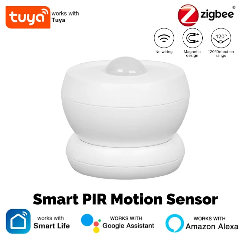 MOES Tuya Zigbee Smart PIR Sensor Human Body Infrared Motion Detector With Magnetic Base Home Security Automation Battery Power