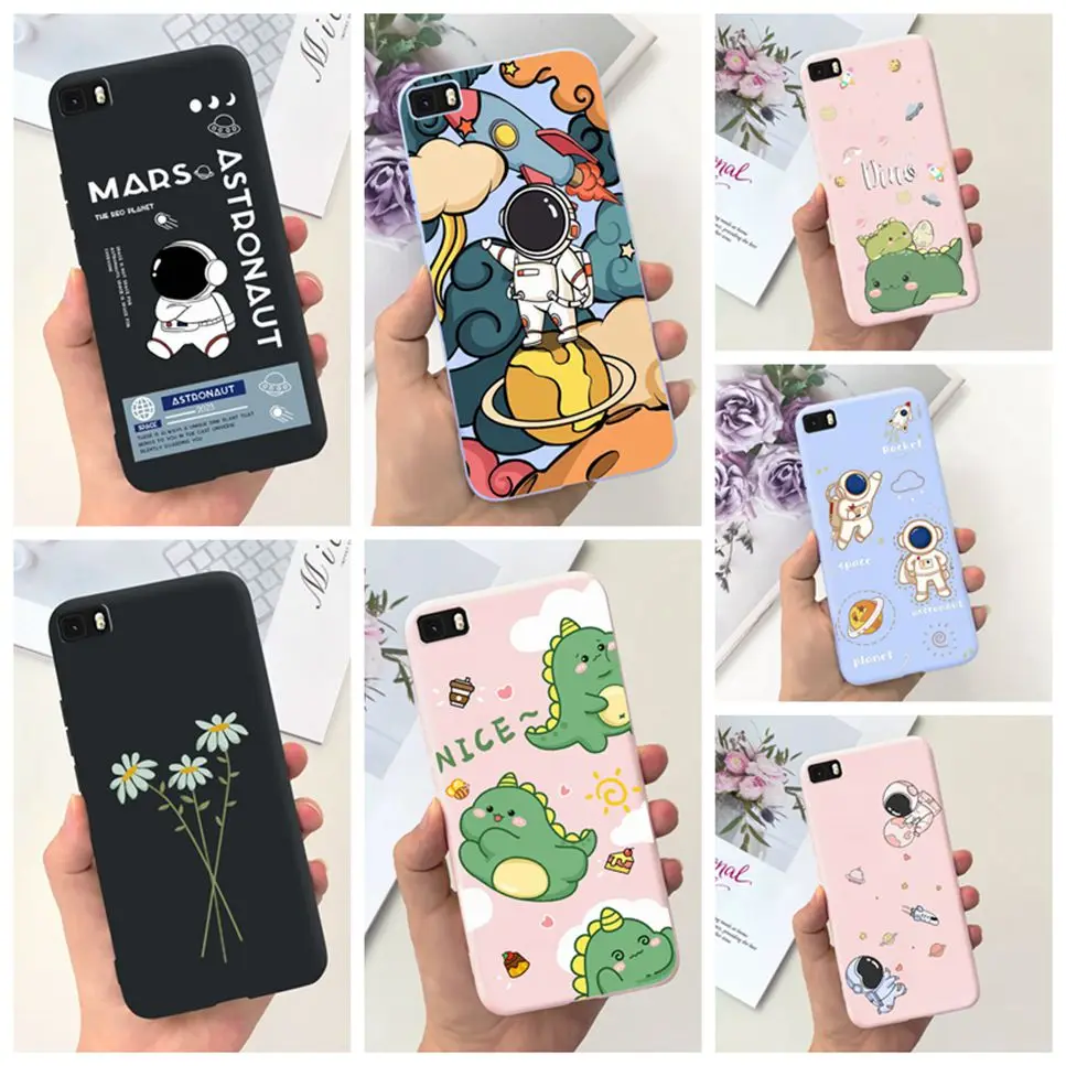 New For Huawei P8lite P8 LITE Case Cute Cartoon Astronaut Daisy Soft Silicone Cover For Huawei P8 Lite ALE-L21 Phone Case Funda