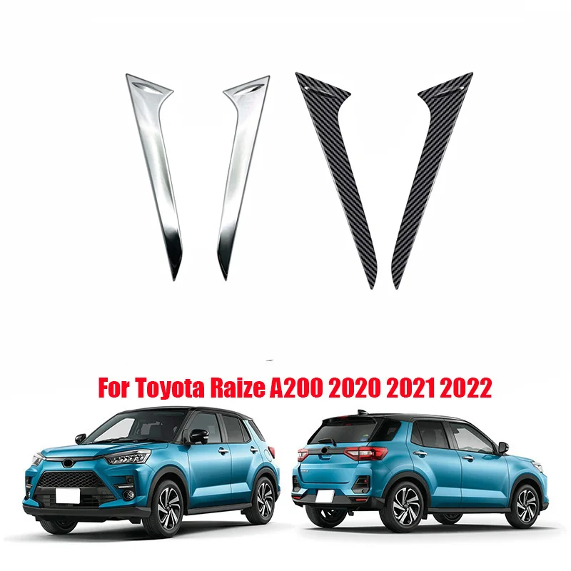 For Toyota Raize A200 2020 2021 2022 Rear Window Triangle Electroplating Decorative Bright Strip Special Rear Spoiler Trim Strip