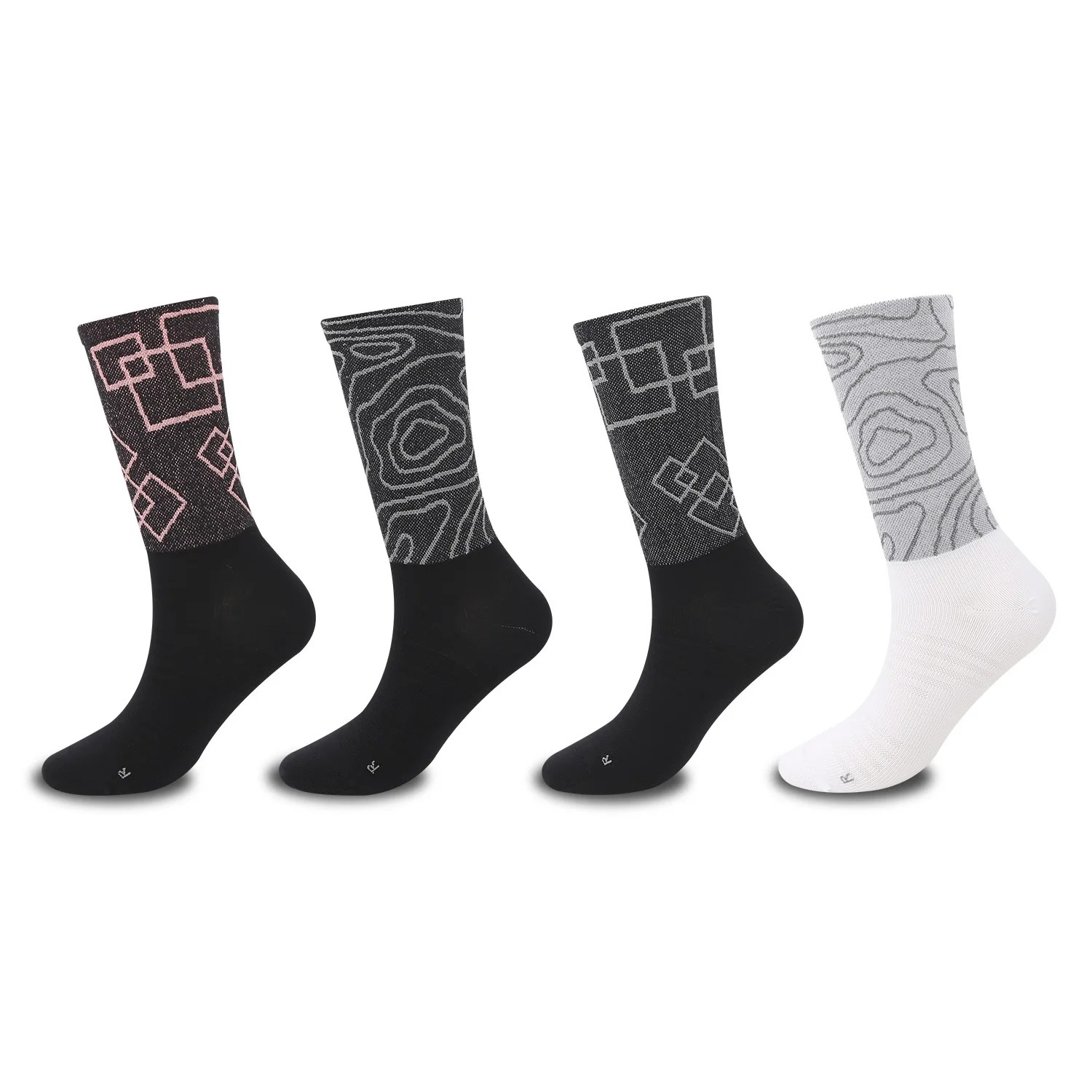 Professional cycling Socks Adult Reflective Yarn Sports Socks Breathable, Wear resistant, Quick drying Night Light Running Socks