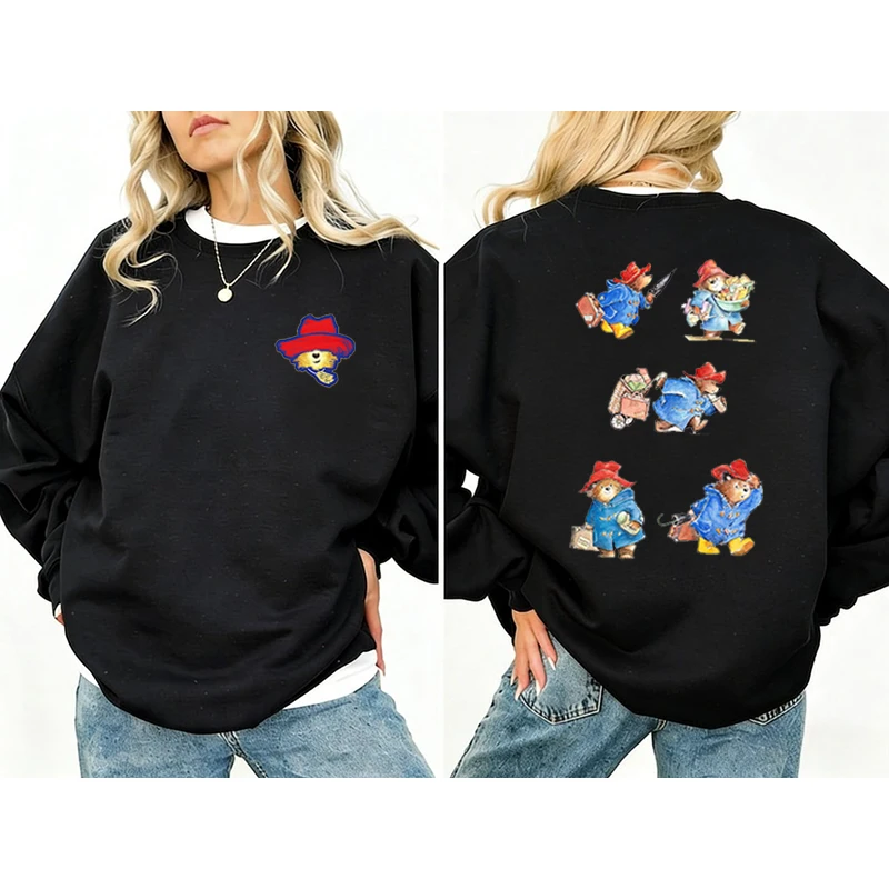 

Толстовка с рисунком медведя Paddington, свитер с капюшоном с медведем Paddington, женская одежда, женский пуловер, свитер с забавным узором