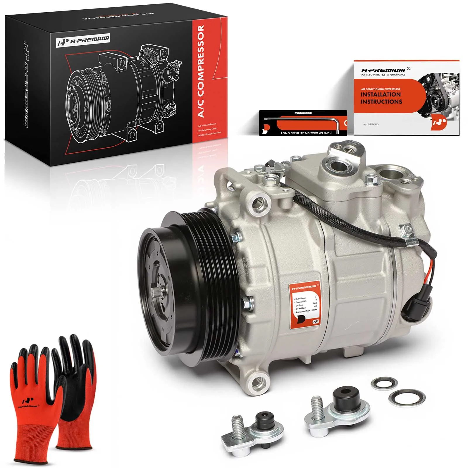 A-Premium AC Compressor with Clutch for Mercedes-Benz S450 2018-2020 S550 S63 AMG 2016-2017 S560e 2019-2020 Maybach S550 2017