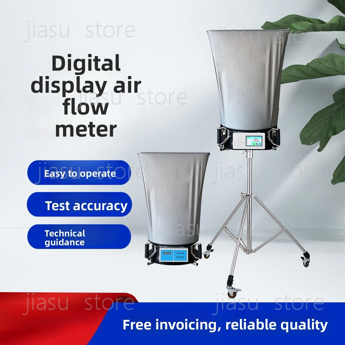 Digital Air Volume Flow Tester FLY-1, Air Hood Measurement Device, Touch Screen Vent Airflow Detection Meter