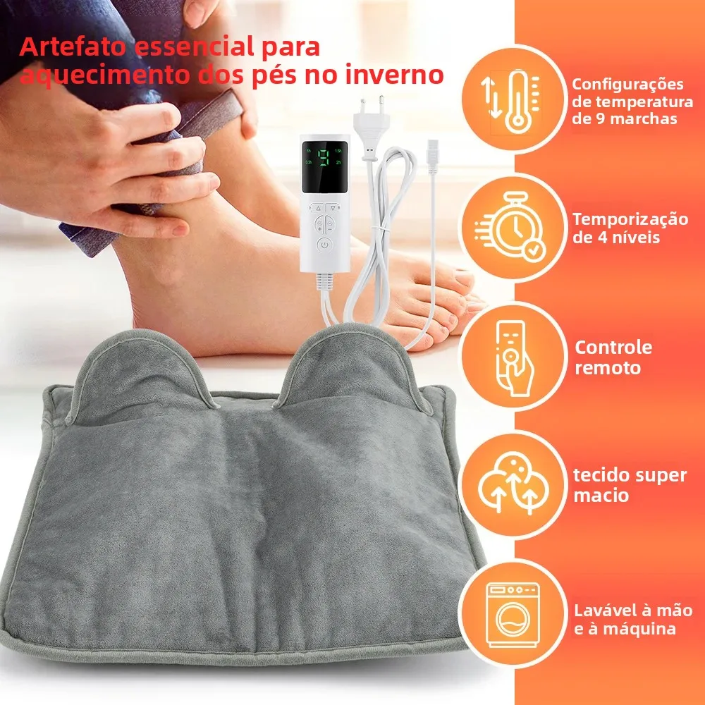 Cobertor de aquecimento elétrico pé aquecimento esteira almofada de pé lavável pés mais quente doméstico macio pelúcia térmica escritório em casa quarto