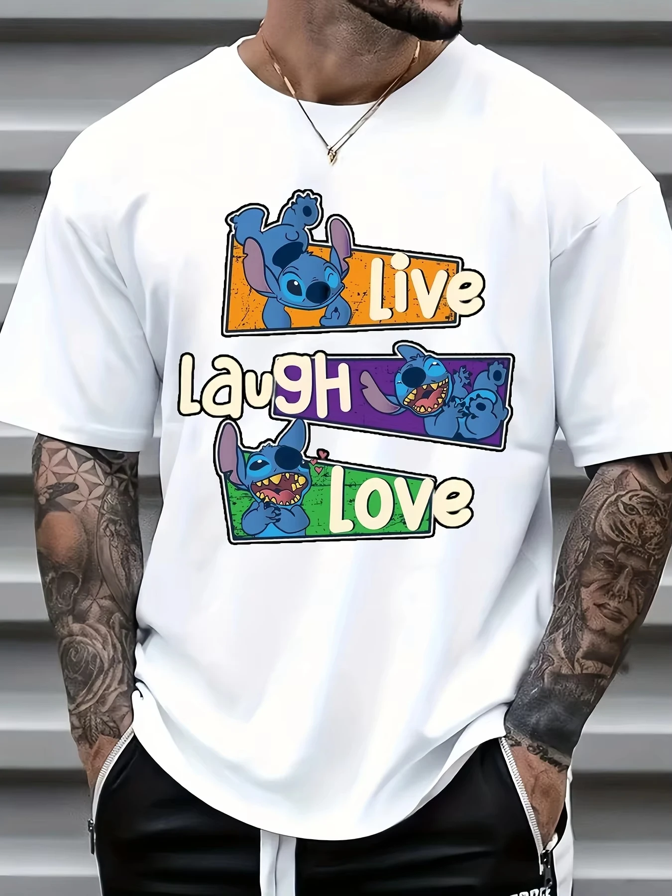 

2025 Cool Couple Disney Stitch Serie T-Shirt Unisex Men Shirt Summer Cotton Women Tee Oversize Top Breathable Streetwear