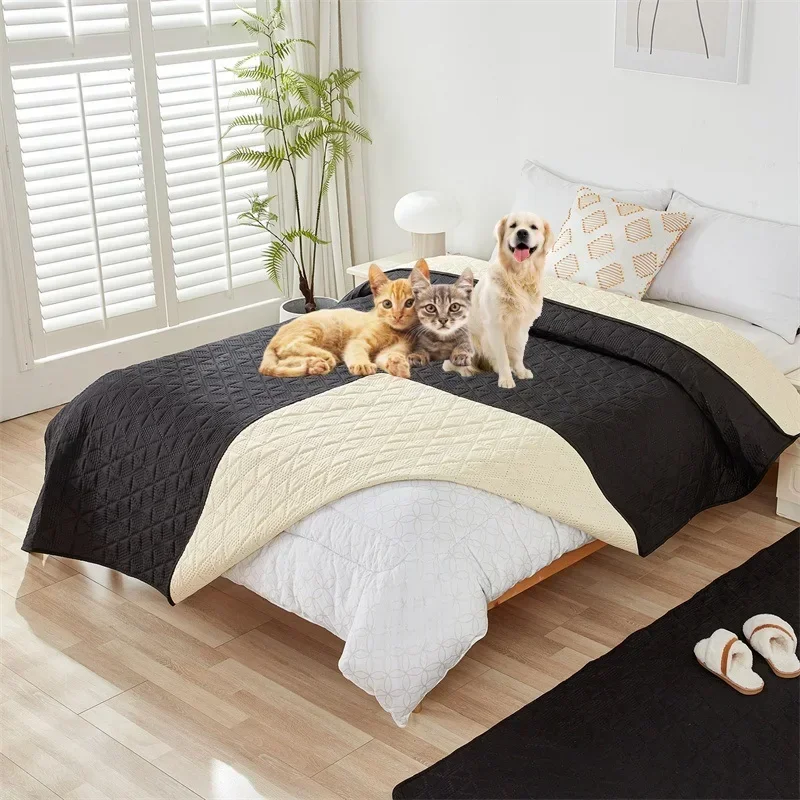 Waterproof Bedspread Pads Reusable Non-Slip King Size Bed Sheet Covers Kids Pet Dog Cat Urine Pad Bed Mattress Protector Mat New