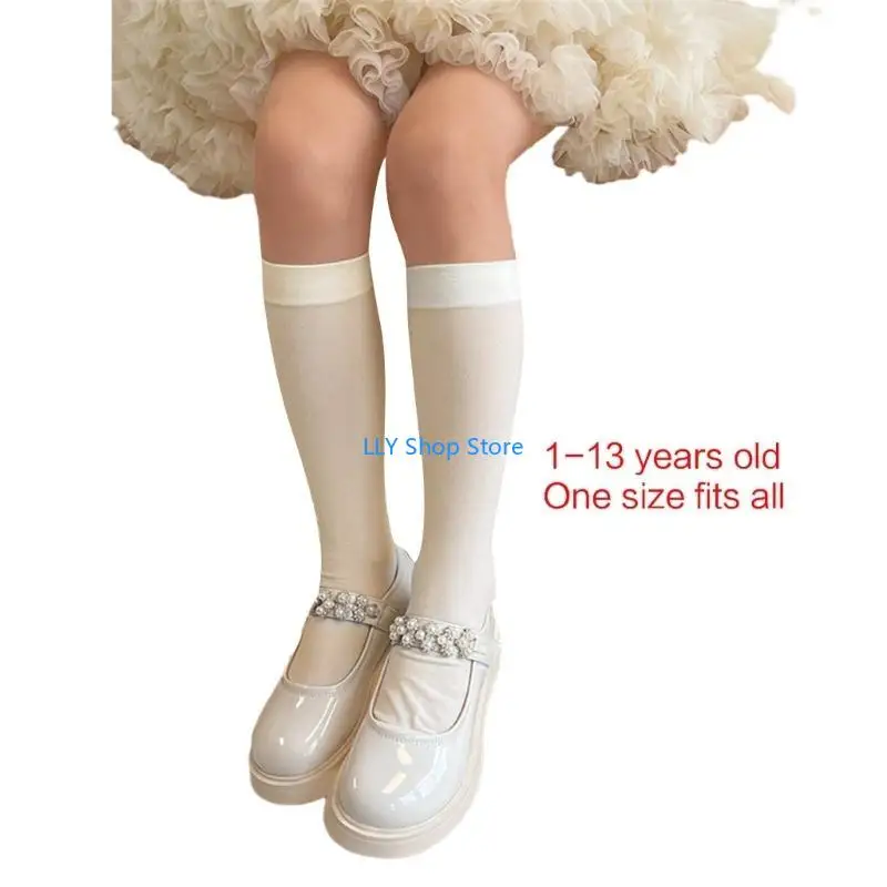 T8UD أطفال الصيف الربيع جوارب طويلة إلى الركب الحلو الباليه الرقص الجوارب فتاة الملحقات