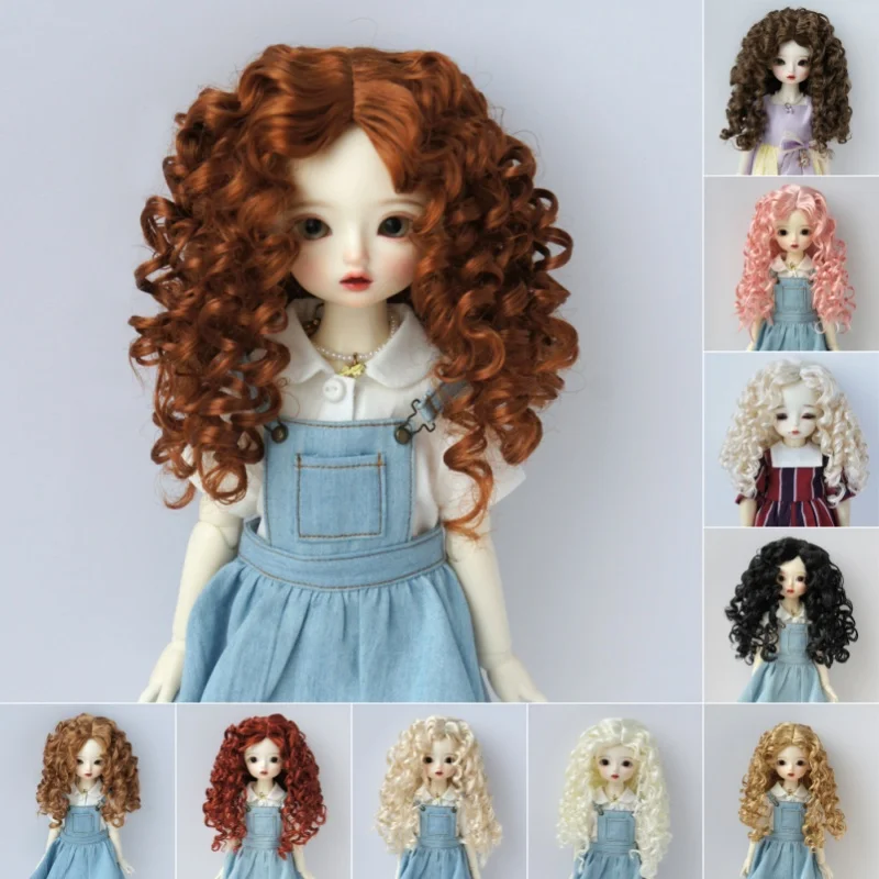 

Парики для кукол Jusuns JD073 5-6 дюймов 6-7 дюймов 1/8 1/6 Eldorado, парики из синтетического мохера, длинные модные курчавые волосы для кукол OB11 YOSD