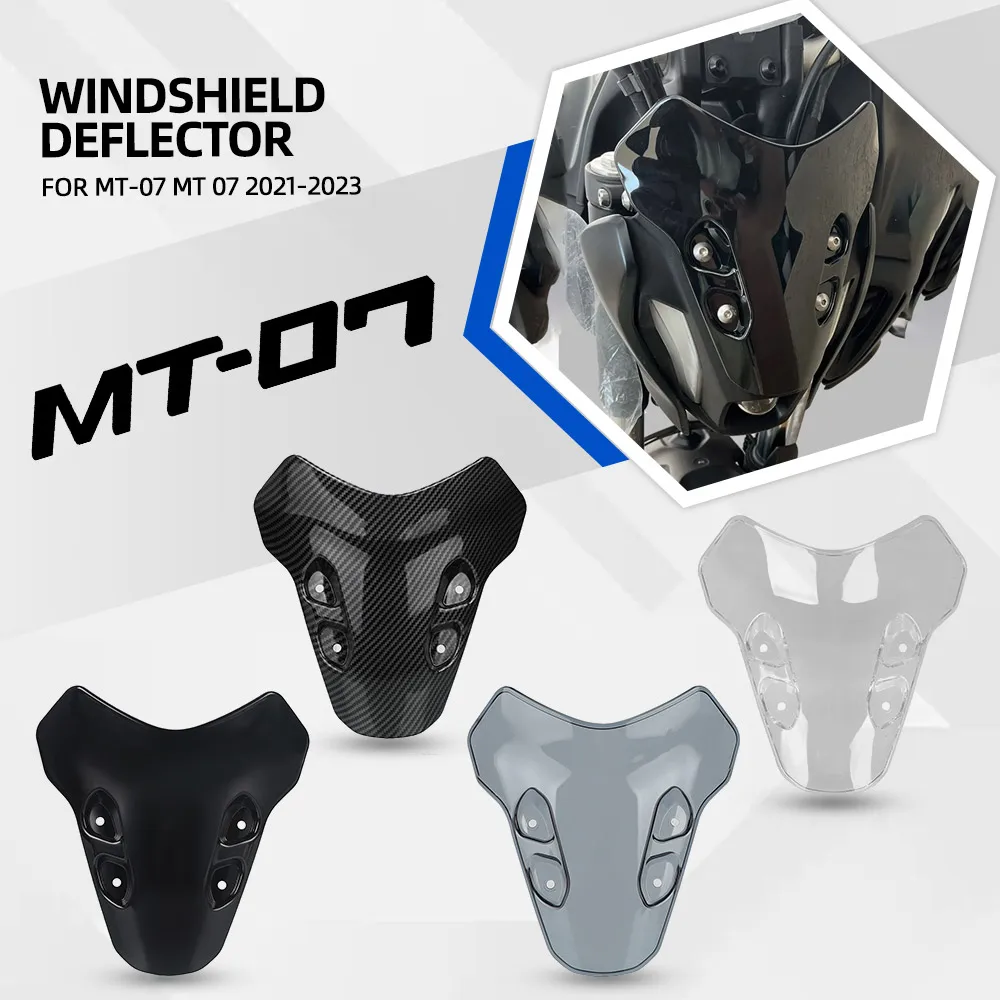 MT07 Motorcycle Windshield Windscreen Deflectors Wind Screen Accessories Windproof For YAMAHA MT-07 MT 07 2021 2022 2023 2024
