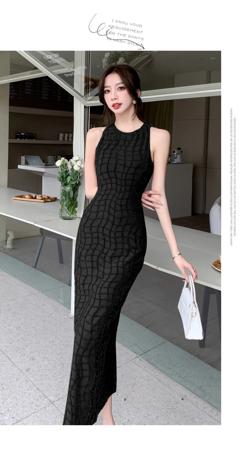 2024 Summer New Elegant Party Bodycon Beautiful Long Dresses for Women Sleeveless High Waist Slim Split Sundress Female Clothing