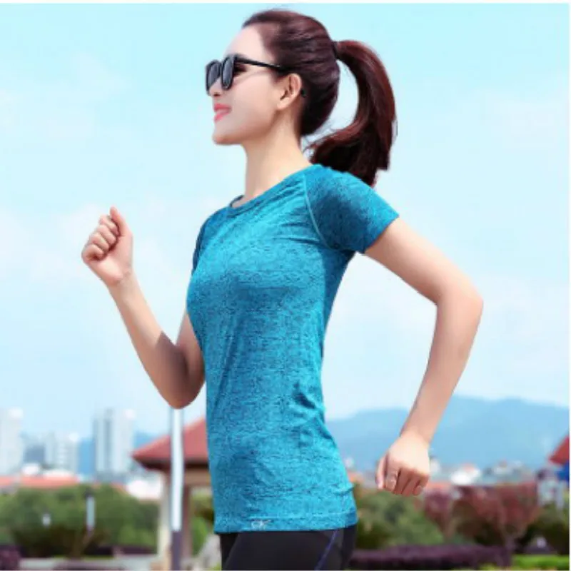 Hot Sell Sport Running T Shirt for Women Quick Dry Gym Yoga Shirts Ladies Fitness Short Sleeve T-shirt Jogging Running Tops