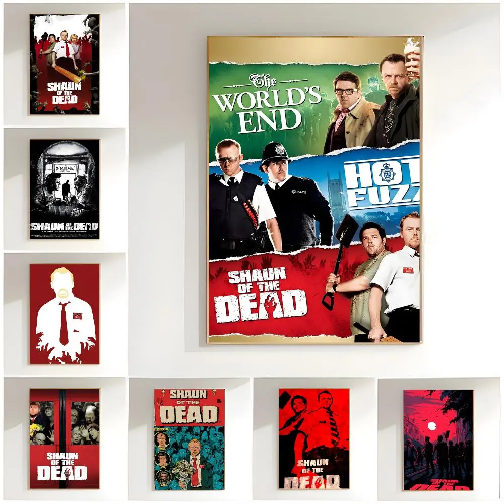 zombie comedy s-Shaun of the Dead Poster Classic Wall Art  Home Decor  Peel and Stick Unframed