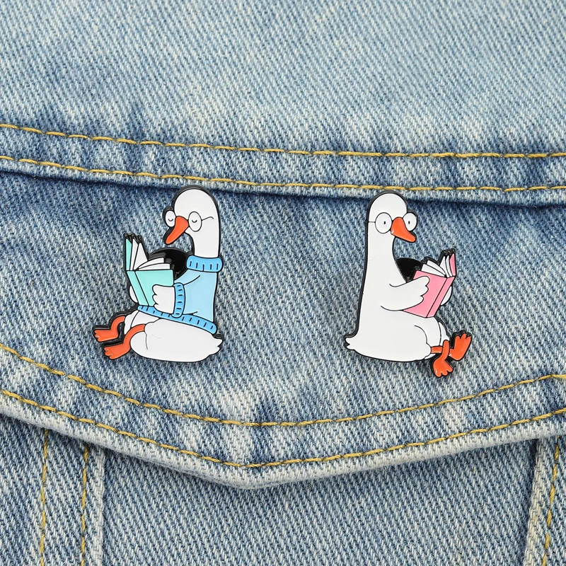 2-7pcs/set Animal Collection Enamel Pins Goose Parrot Cat Memes Frog Duck Raccoon Brooches Lapel Badges Cartoon Whale Jewelry