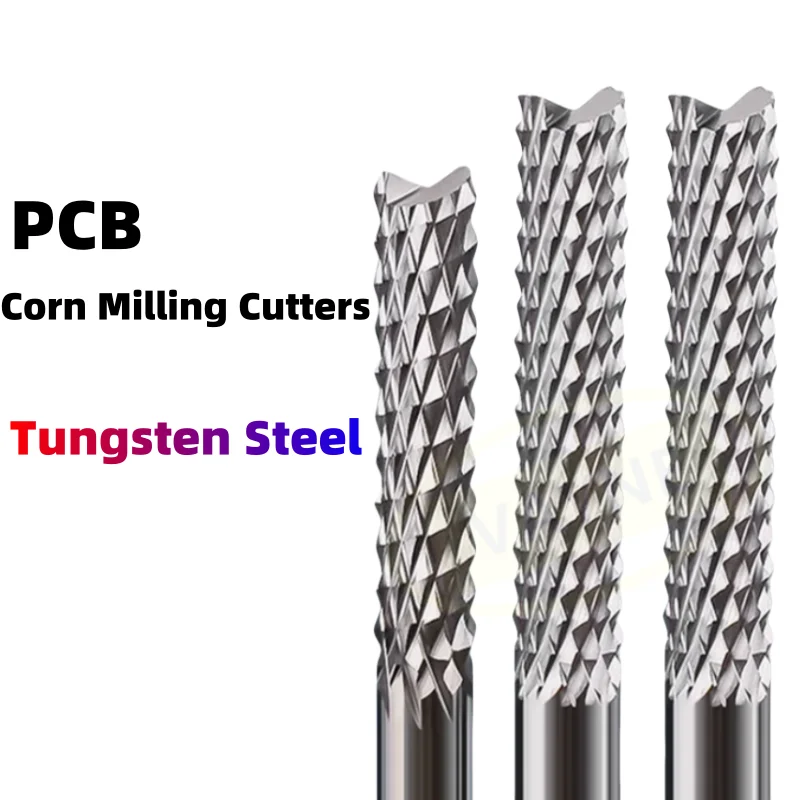 

Carbide Corn End MillIng Cutter Tungsten Teeth Engraving CNC Machine PRO Bit 3.175 4 6 8mm for PCB Bakelite Plate Wood Plastic