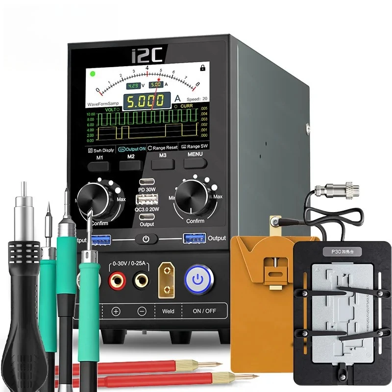 

Latest Design Mobile Phone Repair 10 in 1 Machine I2C P30 P30S Digital Power Supply for PCB Solder Rework Battery Weld