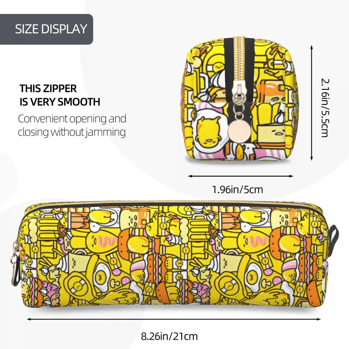 Cartoon Gudetama The Lazy Egg Pencil Case Fun Pen Bag Student Large Storage Office Gift Pencil Pouch