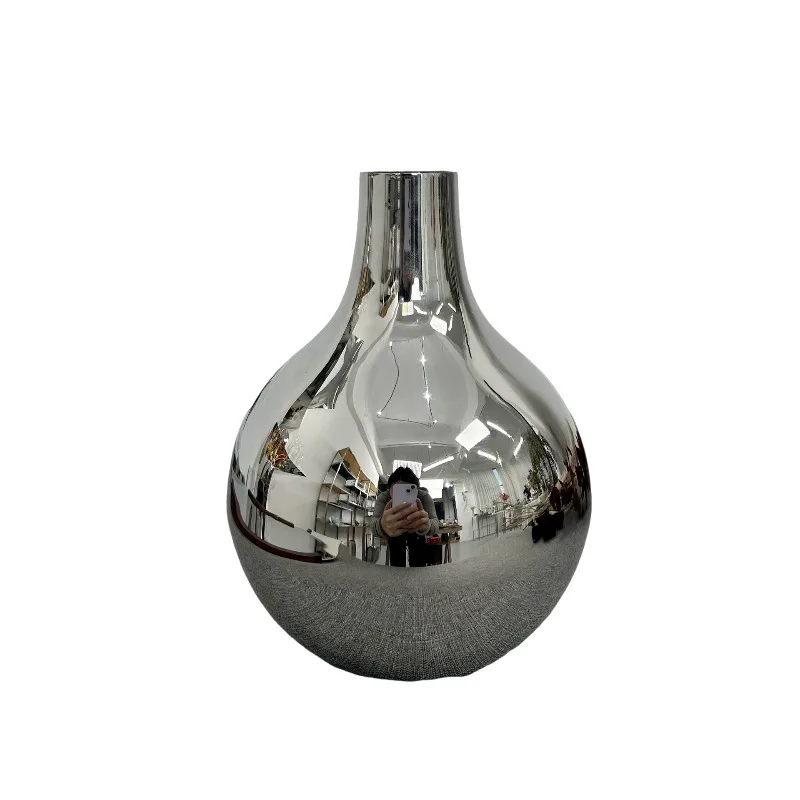 

Light luxury stainless steel metal vase plant flower vessel table home decoration ornament floral art new Chinese dried flower