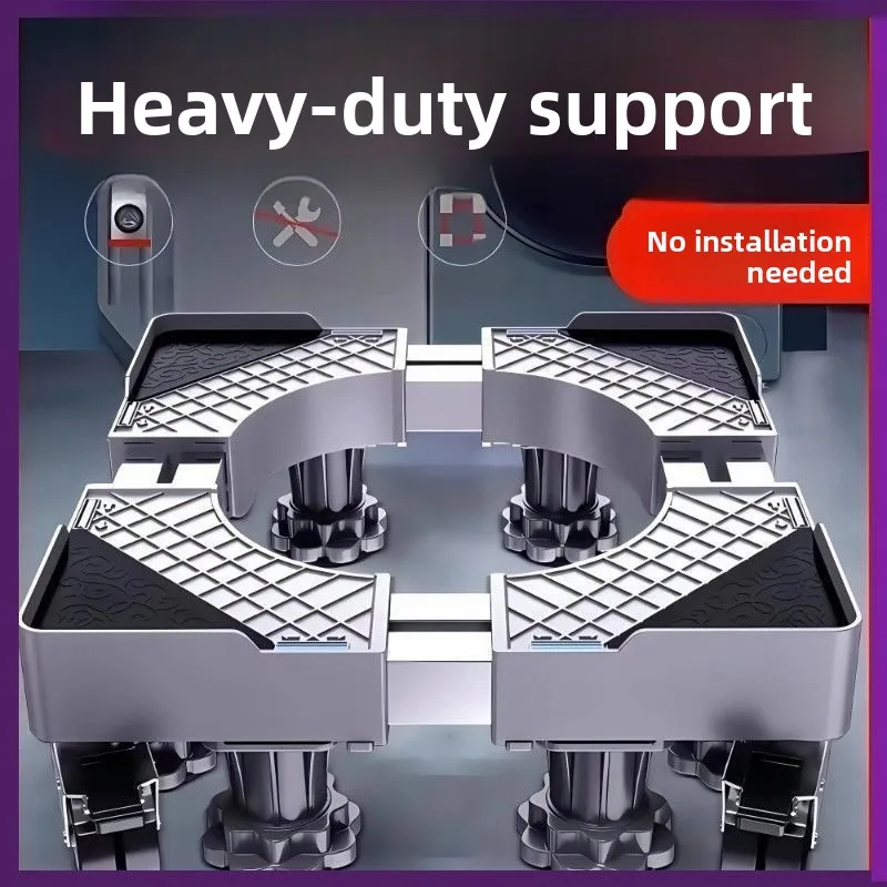 support-universel-pour-machine-a-laver-avec-pieds-amortisseurs-roulettes-et-support-sureleve-pour-lave-linge-a-tambour-ou-a-chargement-par-le-haut