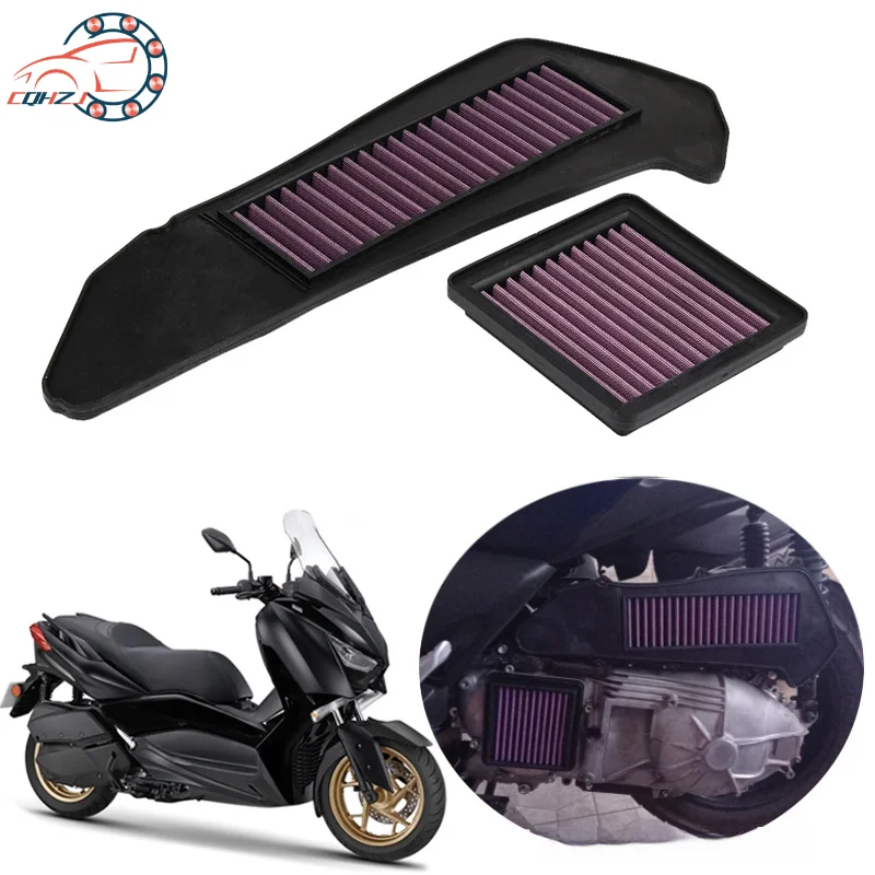 CQHZJ Motorcycle Air Filter Air Intake Cleaner Transmission Filter For Yamaha XMAX300 XMAX250 XMAX 300 X MAX 250 2019 2020 2021