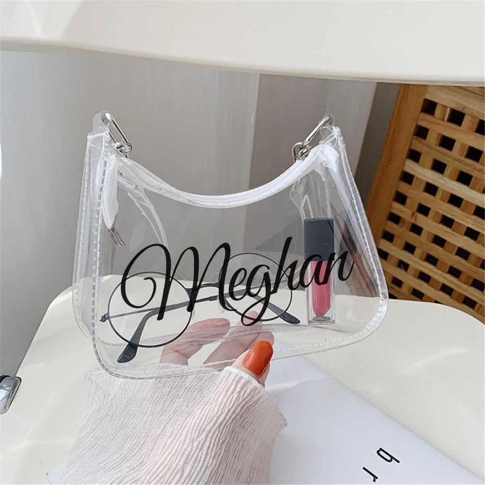 Personalized Summer Fluorescent Transparent Jelly Handbag Candy Pure Color Clear Shoulder Bag Women's Armpit Bag Waterproof Bag