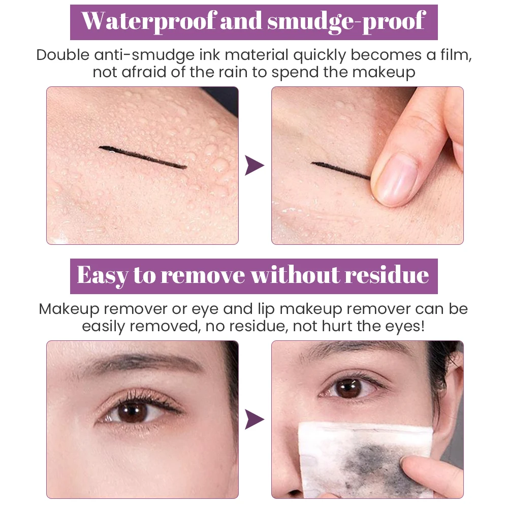 Affascinante penna per Eyeliner sviluppo del colore ad asciugatura rapida Eyeliner Non sbiadito Film veloce che forma estremamente Fine durevole principiante Major