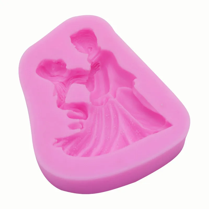 Fondant Liquid Silicone Mold Bridegroom Bride Couple Hug Dancing Shape Cake Decoration Handmade Soap DIY Baking Resin Mould