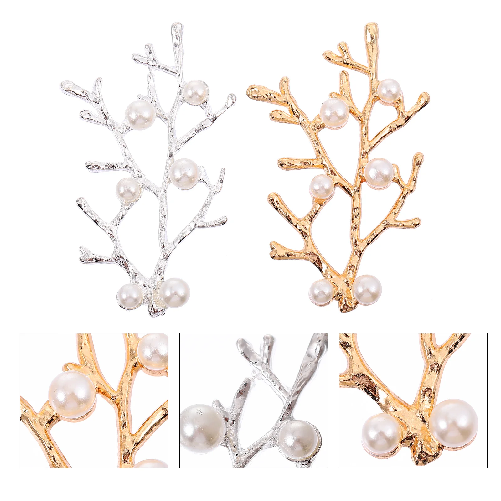 

10pcs Pearl Branch Hair Accessories DIY Embellishments Alloy Decorations Retro Imitation Pearls Unique Hair Diy Supplies For