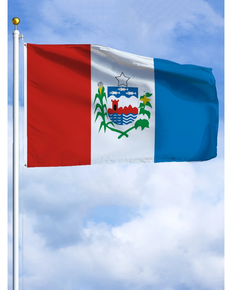 Bandeira com emblema das Alagoas, 3x5 pés, tapeçaria impressa em poliéster para decoração