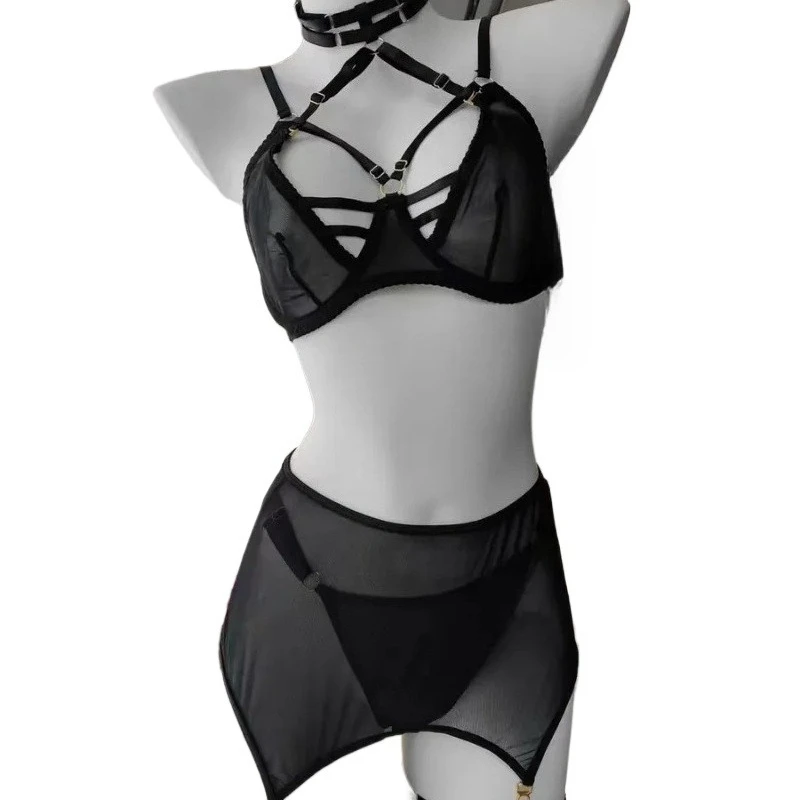 

Gauze Lingerie Cut Out Bra Kit Push Up Underwear Seamless Intimate Erotic Sexy Brallette and Panty Outfits Garter Belt Set 2026
