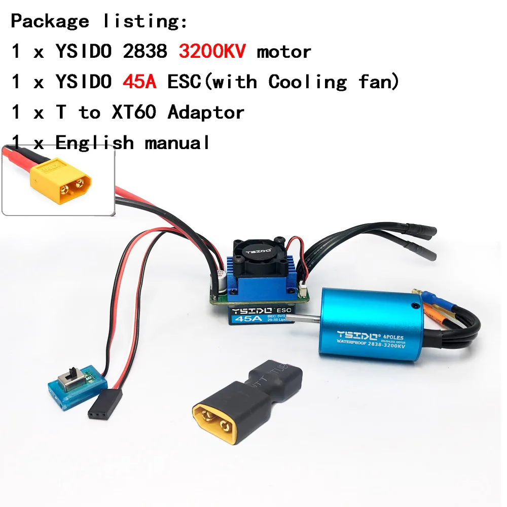 2435/2440/2838/2847 borstelloze motor 35A/45A ESC-combo voor Wltoys 124016   Remo Hobby XLH Timaya Redcat 1/12 1/14 1/16 RC Bootauto