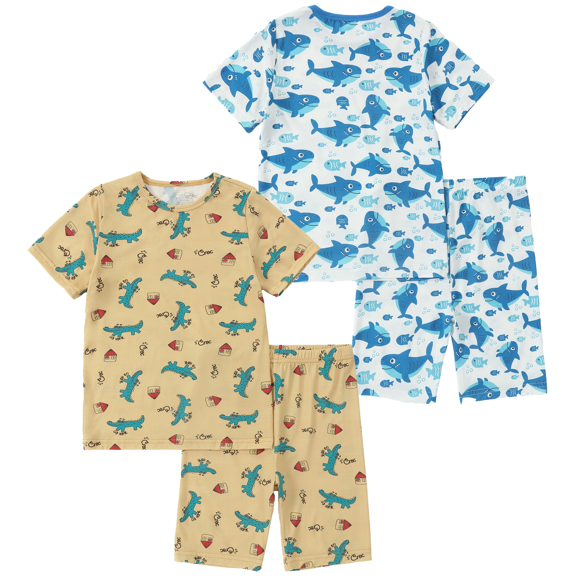 MICHLEY 2PCS Bamboo Toddler Pajamas Sleepwear Short Sleeve PJS Set  2-8T Soft Top Shorts Casual Outfit Gift for Boys Girls