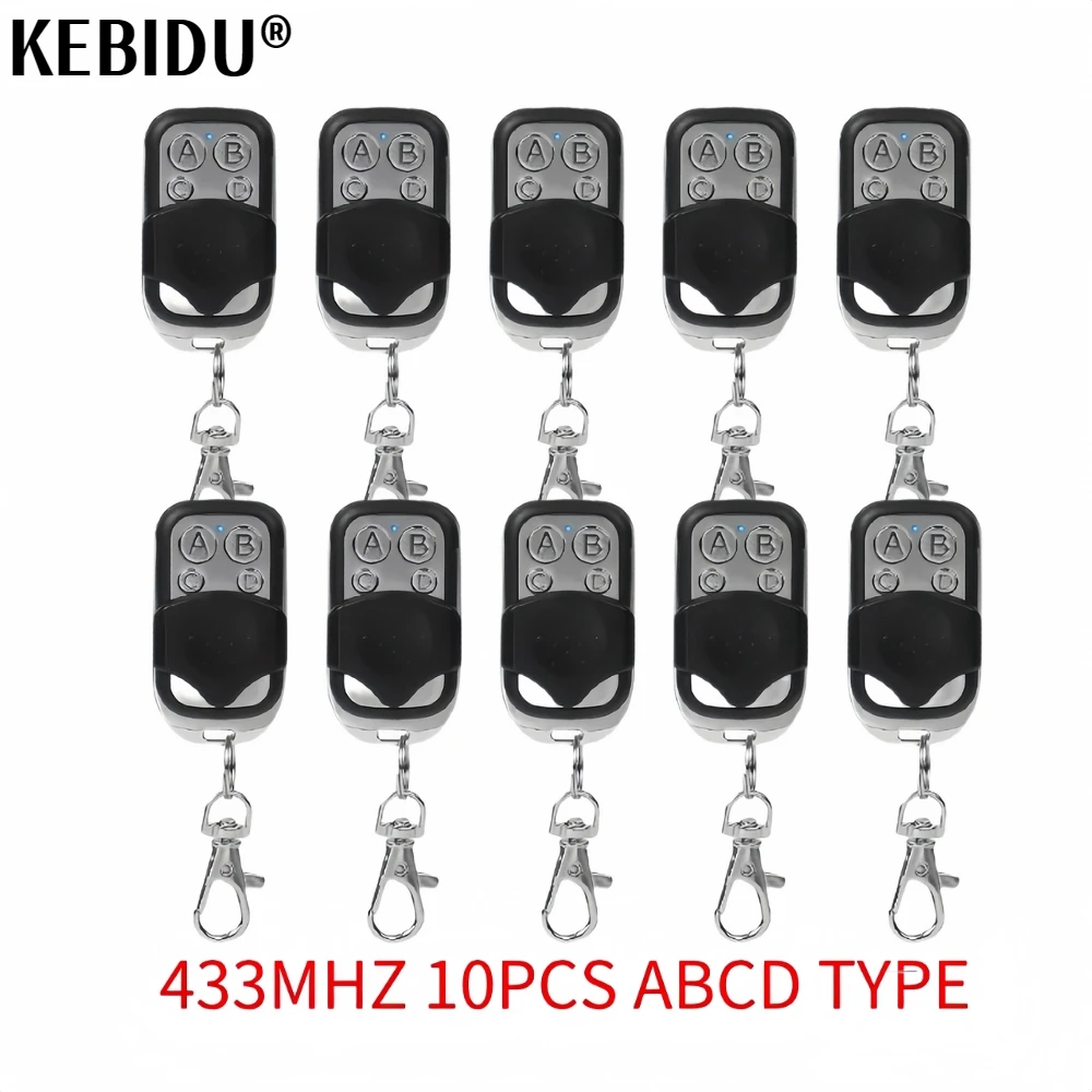 KEBIDU 433MHZ Remote Control 4 Channel Garage Gate Door Opener Remote Control Duplicator Clone Cloning Code Car Key