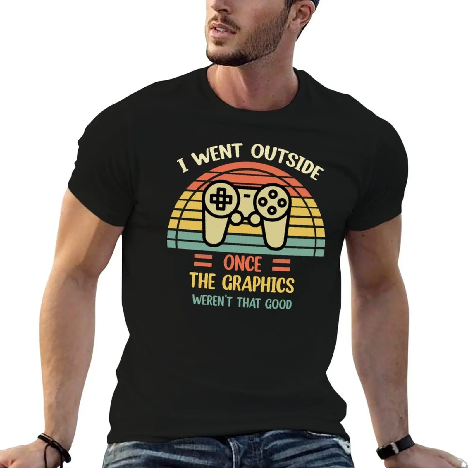 

I Went Outside Once The Graphics Weren't That Good Vintage T-Shirt printed t shirts for man t shirts for man pack cotton T-Shirt