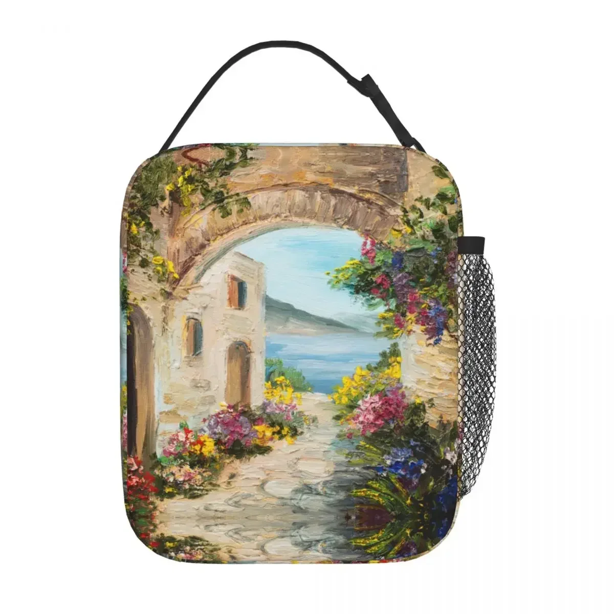 Spring Seascape Oil Painting Accessories Insulated Lunch Tote Bag Flowers Art Food Box All Season Cooler Thermal Bento