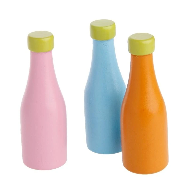 Q0KB 3pcs Niños Finge papel para jugar a cocina Wooden Cutting Set Child