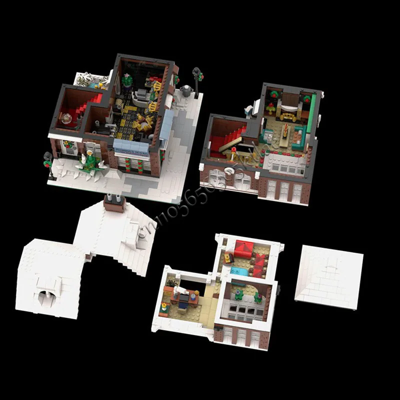 2933 PCS MOC Luxury Three Story Warm Residence Modular Model Architecture Building Block Diy Education Assembly Kids Toys Gifts