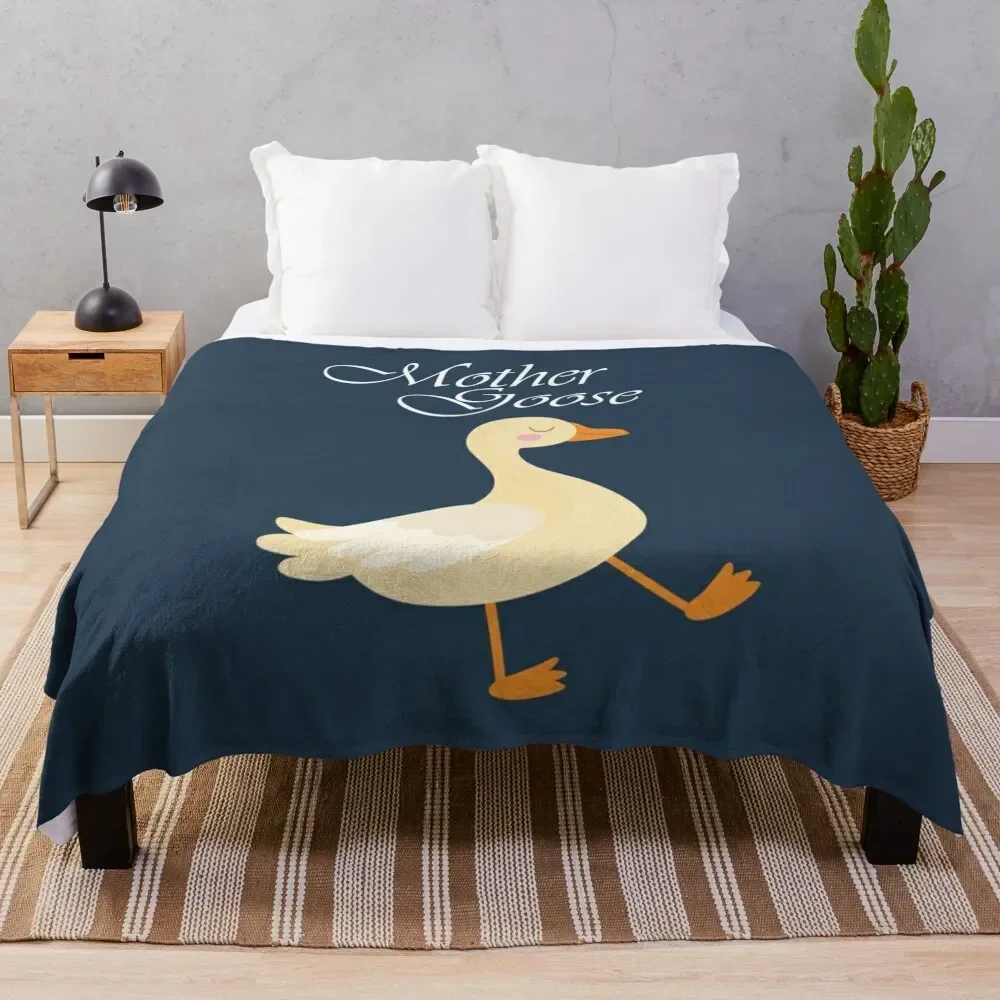 

Happy National Mother Goose Day Yellow Mother Goose Throw Blanket Plush Fuzzy Cozy Blanket for Couch Sofa