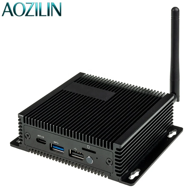 AOZILIN Fanless Mini Industrial Edge Computer RK3588S Octa Core 8K AI Support Wireless SSD Multi Embedded OS Compatible