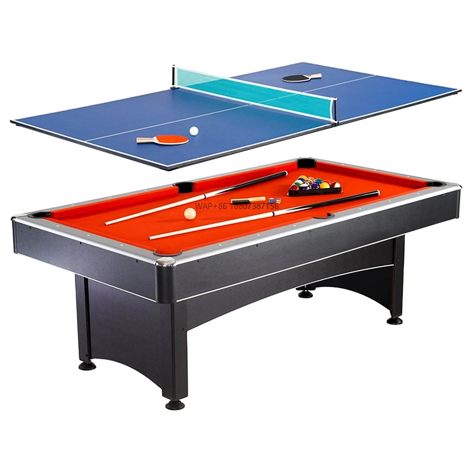 

7ft Indoor Outdoor 2 In1 Billiard Pool Table with Table Tennis Top Multi Game Table with Free Accessories Kits