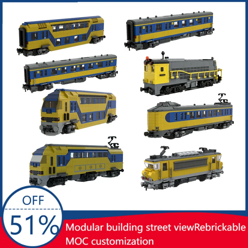 NUEVO Tren de Pasajeros NS Koploper Personalizable, Modelo de Vagón de Ferrocarril con Tecnología Creativa MOC, Juguete Educativo de Ensamblaje DIY, Regalo de Cumpleaños
