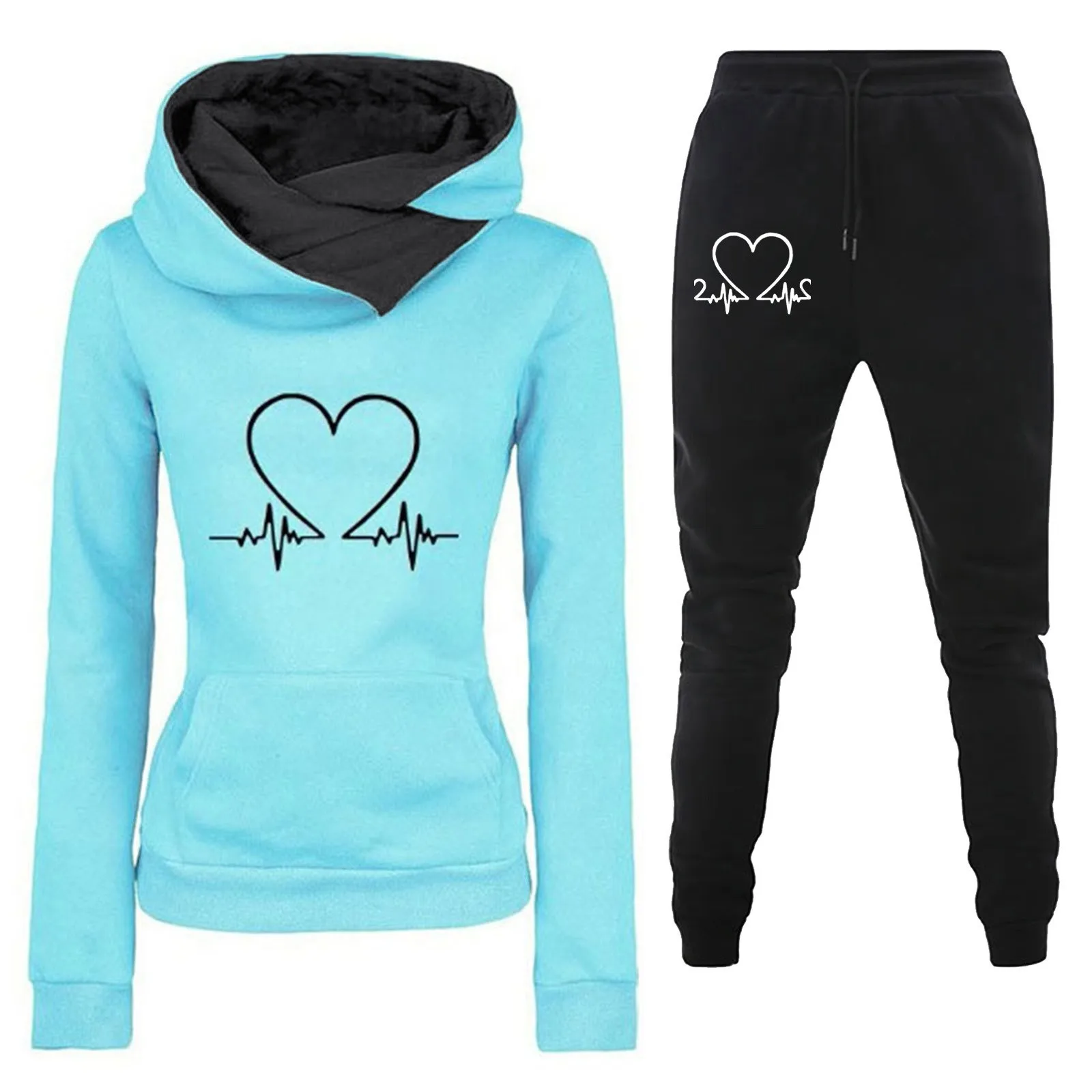 Women's Cold Sweat-shirt Slim Fit Utility Style Mock Neck Long Sleeve Hoodie Two Piece Set with Letter Print Pocket Wrinkle