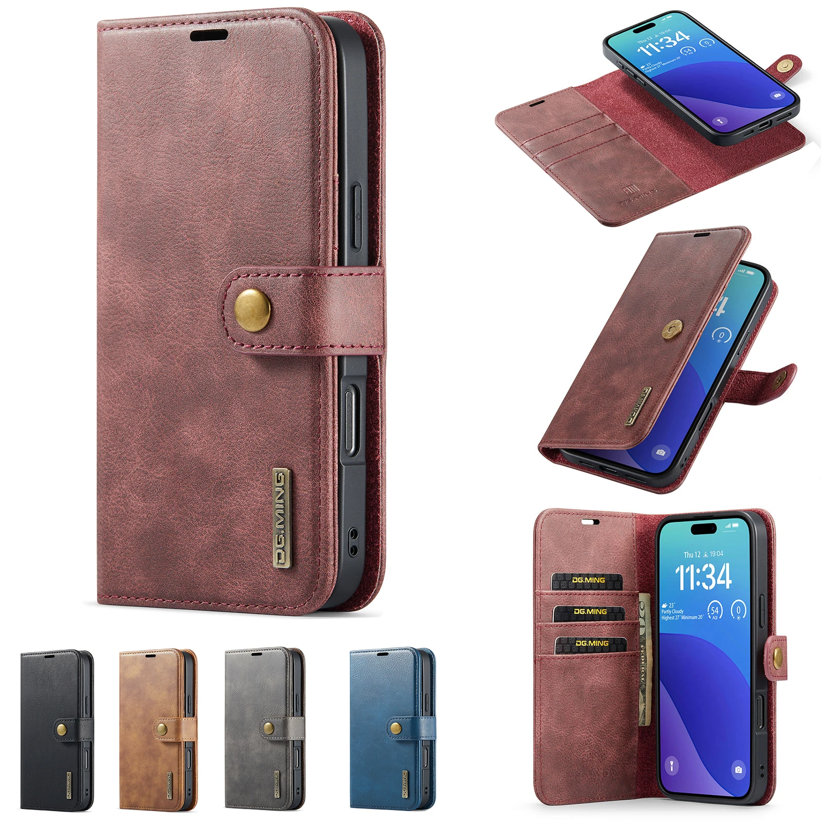 Removable Wallet Case for Samsung Galaxy Buddy 3 2 A Quantum 4 Wide 6 5 Jump 3 5G Jean2 Retro Leather Magnetic Holder Flip Cover