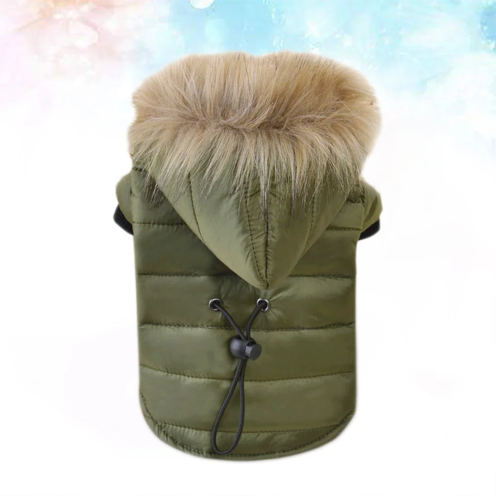 

Pet Winter Down Coat Two-Feet Hoodies Green Size S Warm Dog Clothes Fashion Apparel for Small and Medium Dogs Outdoor Photo