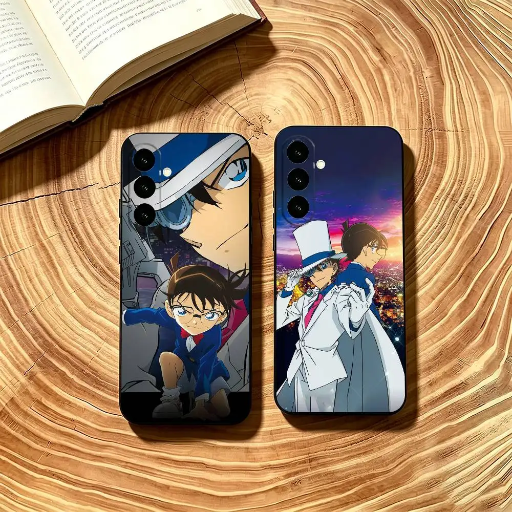 Anime Conan and Kaito Kid Phone Case For Samsung Galaxy A73,A72,A71,A70,A53,A52,A51,Soft Black Cover